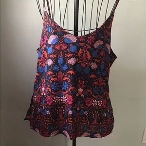 H&M flowy chiffon blouse tank - black multi